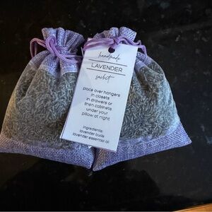 Two Organic French Lavender Scented Sachets - Purple